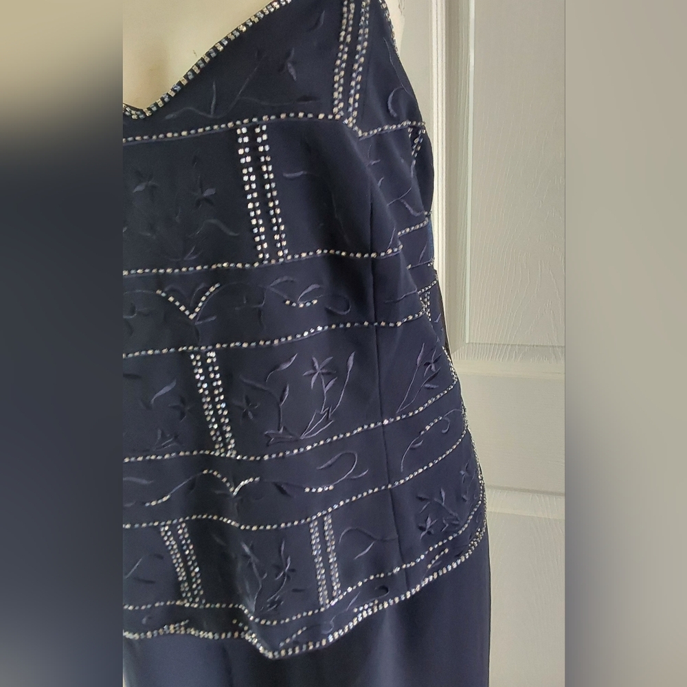 Elegant‎ Navy Two-Piece Evening Dress Set Size 18W & 20W - Picture 4 of 7